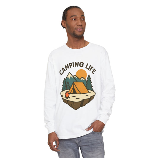 Camping Life Long Sleeve T-Shirt, Unisex Outdoor Tee, Adventure Apparel, Gift for Campers, Nature Lover Clothing