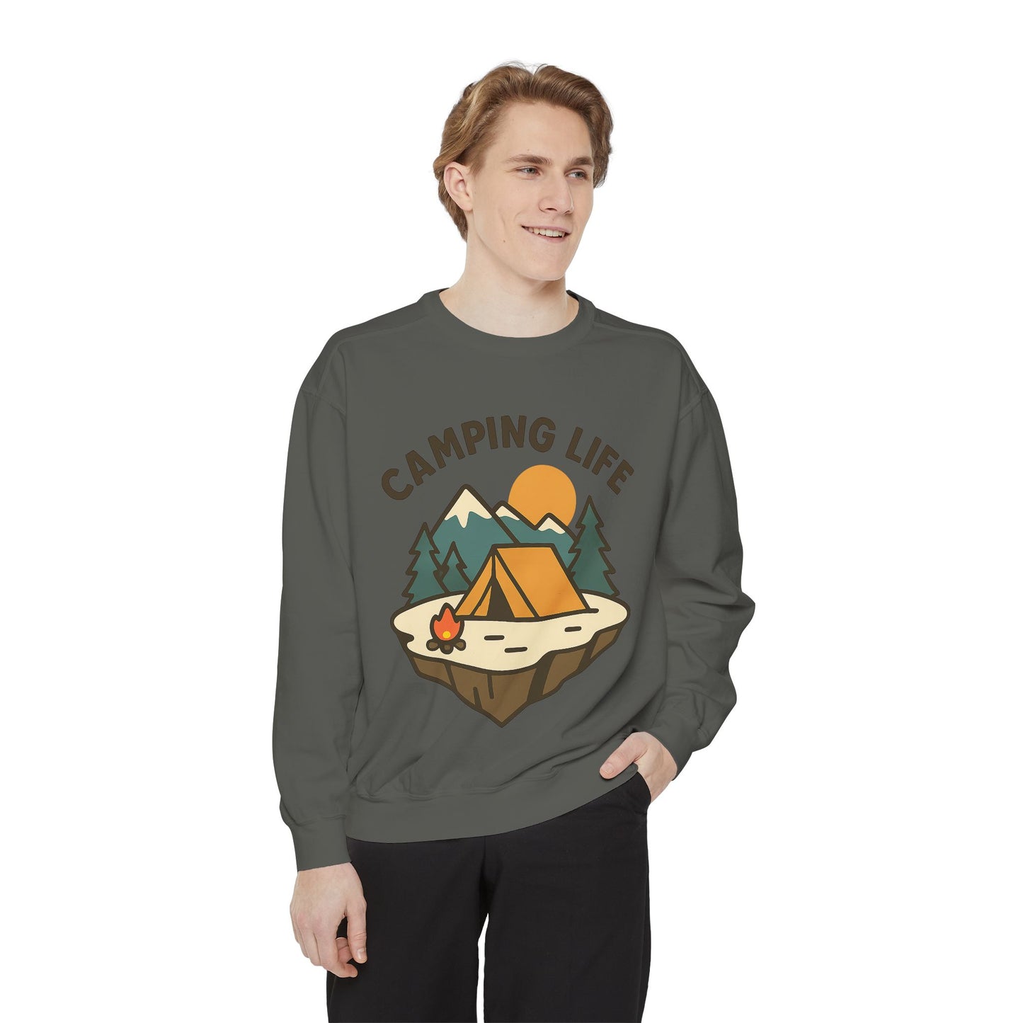 Camping Life Unisex Sweatshirt, Cozy Outdoor Apparel, Gift for Campers, Fall Fashion, Adventure Clothing, Nature Lover's Sweatshirt