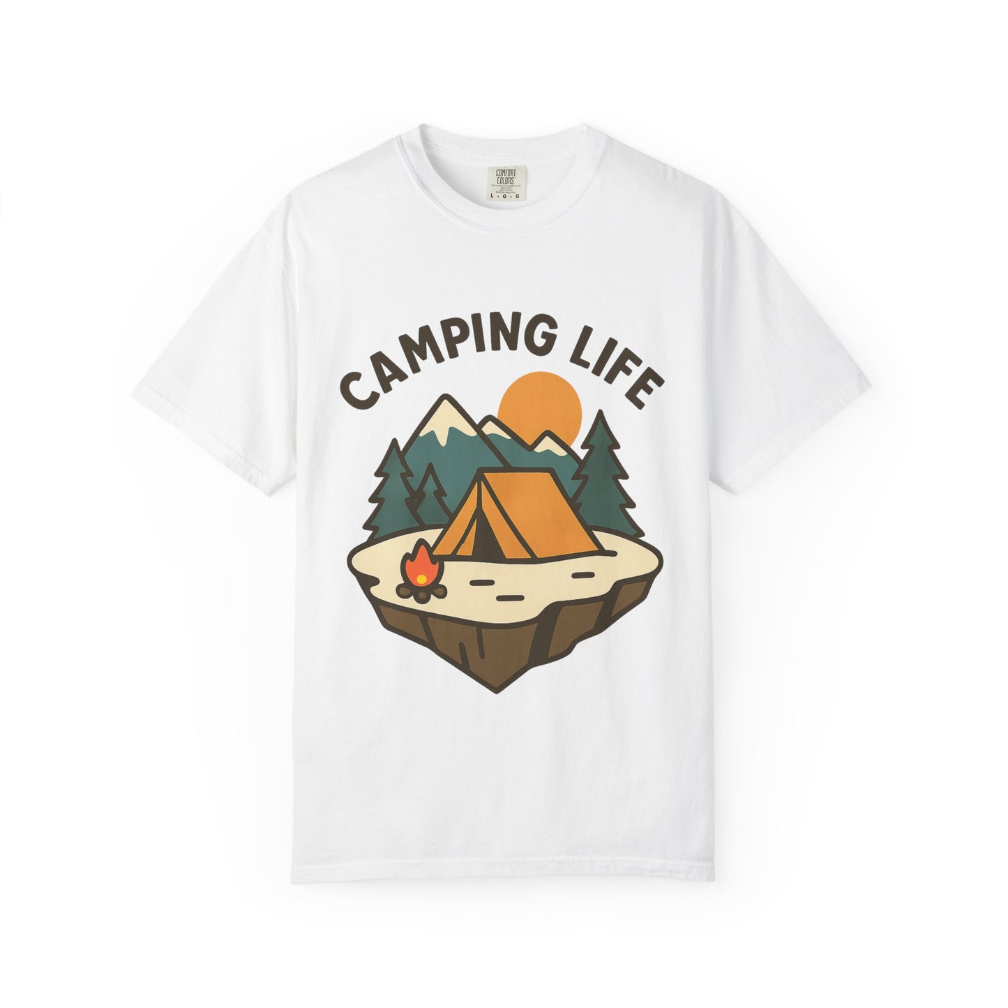 Camping Life Unisex Garment-Dyed T-shirt, Outdoor Tee, Nature Lovers Shirt, Adventure Apparel, Gift for Campers, Summer Fun Top