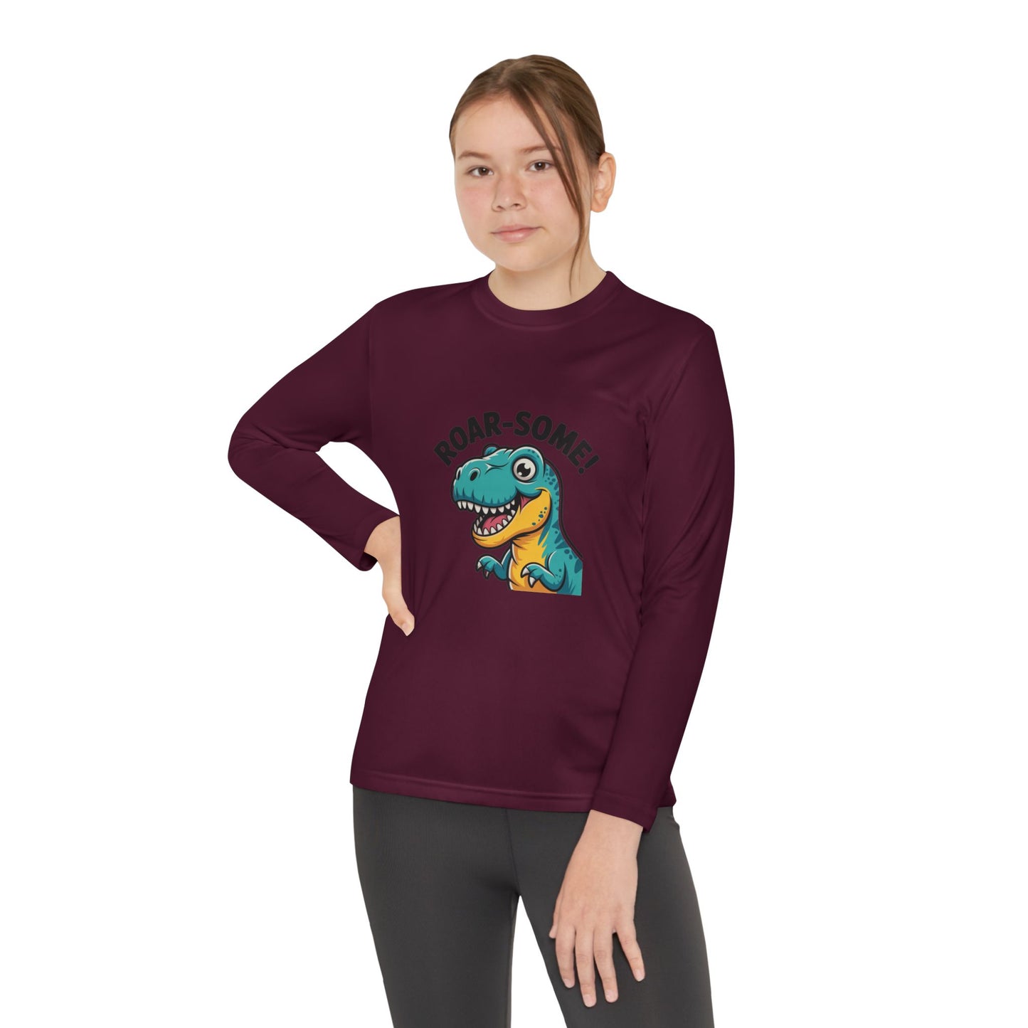 Youth Dinosaur Long Sleeve T-Shirt | Funny Kids Dino Tee | Playful Birthday & Holiday Gift Apparel