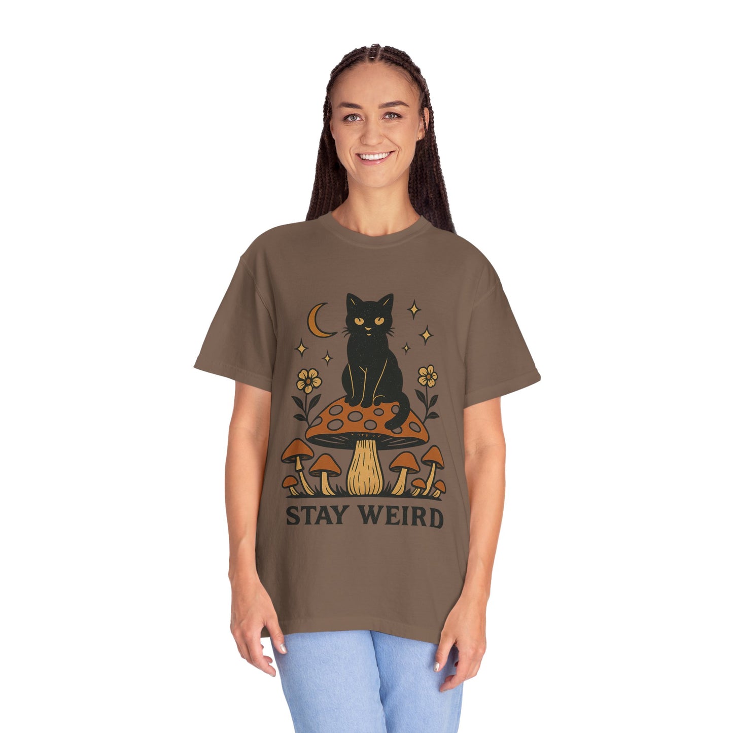 Stay Weird Cat T-Shirt | Unisex Vintage Graphic Tee | Boho Aesthetic Apparel | Unique Cat Lover Gift