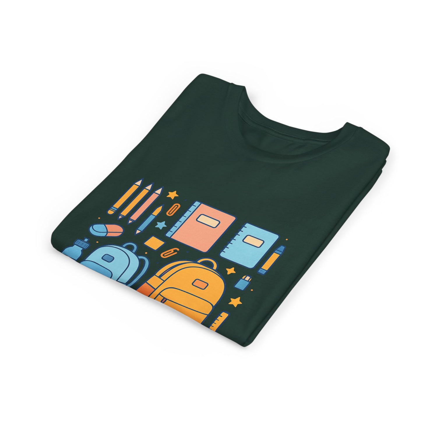Back to School Youth T-Shirt – Cute Kids Graphic Tee with School Supplies Design, Playful Short Sleeve Shirt, Perfect Gift for Students