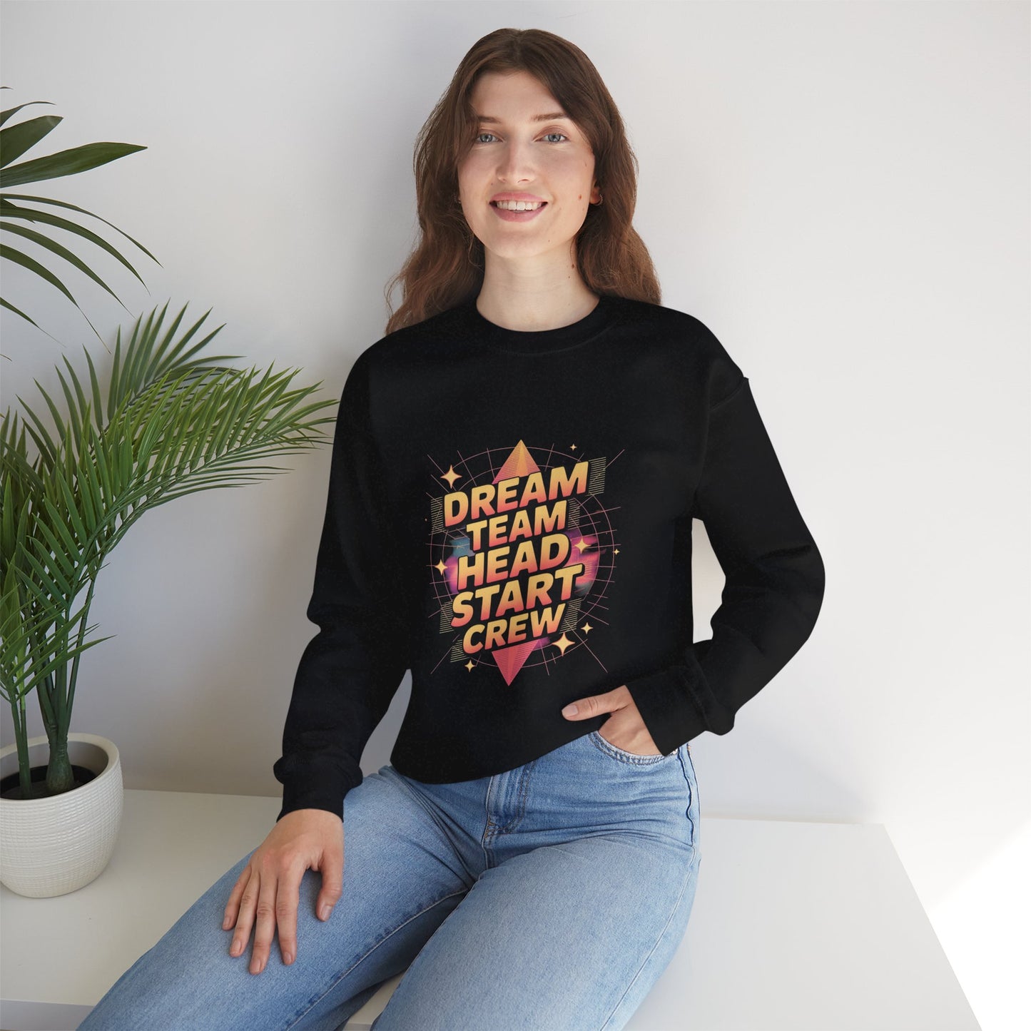 Dream Team Crew Sweatshirt for Motivational Vibes, Cozy Casual Wear, Gifts for Friends, Team Spirit Apparel, Unisex Fashion