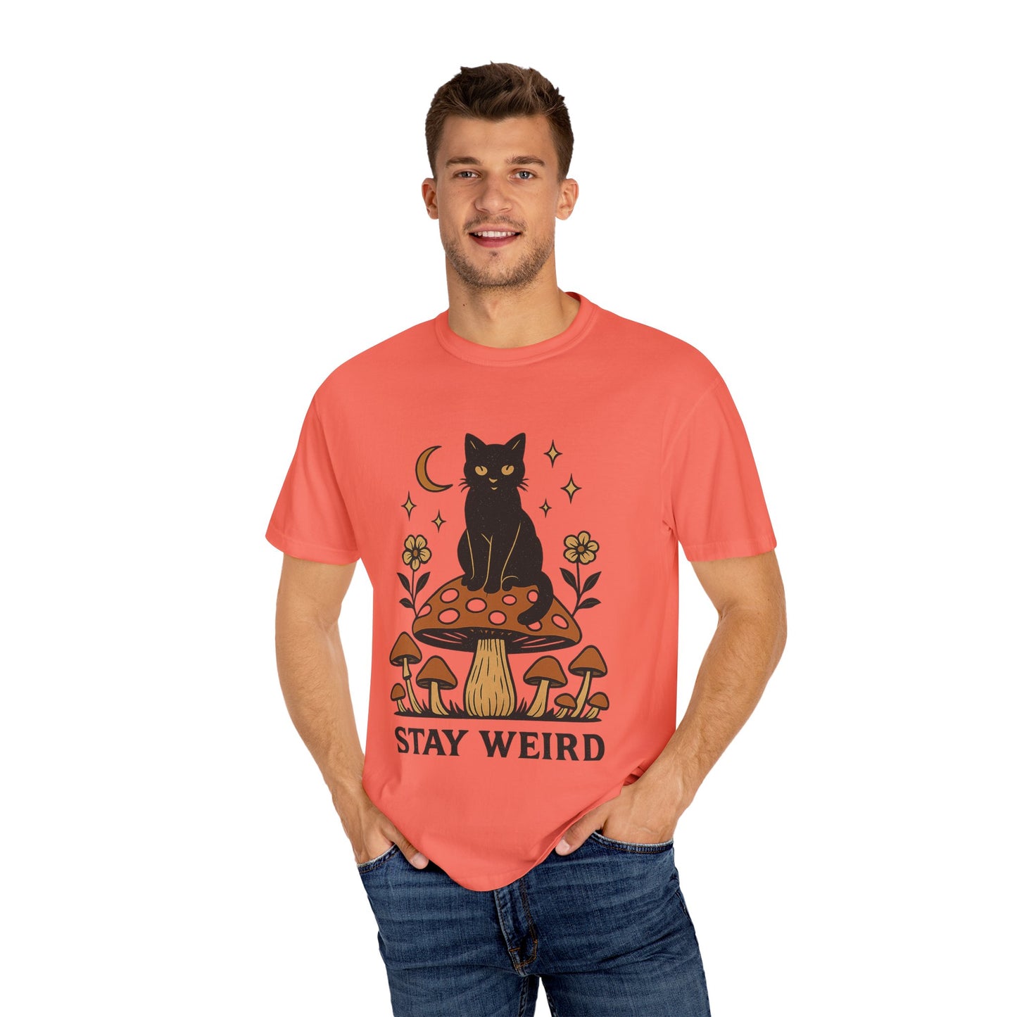 Stay Weird Cat T-Shirt | Unisex Vintage Graphic Tee | Boho Aesthetic Apparel | Unique Cat Lover Gift