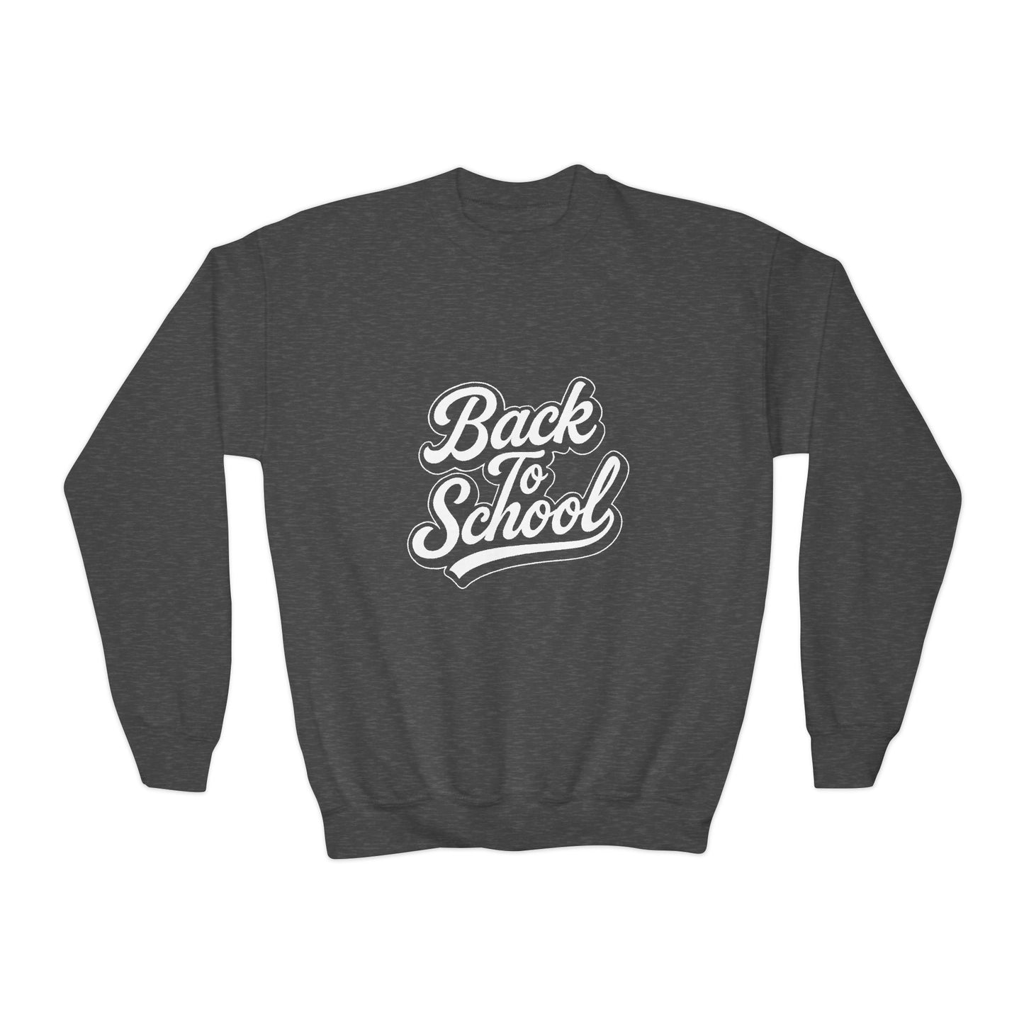 Youth Back to School Crewneck Sweatshirt – Cozy Fall Student Pullover, Fun Kids Fashion, Perfect for School Events & Birthday Gifts