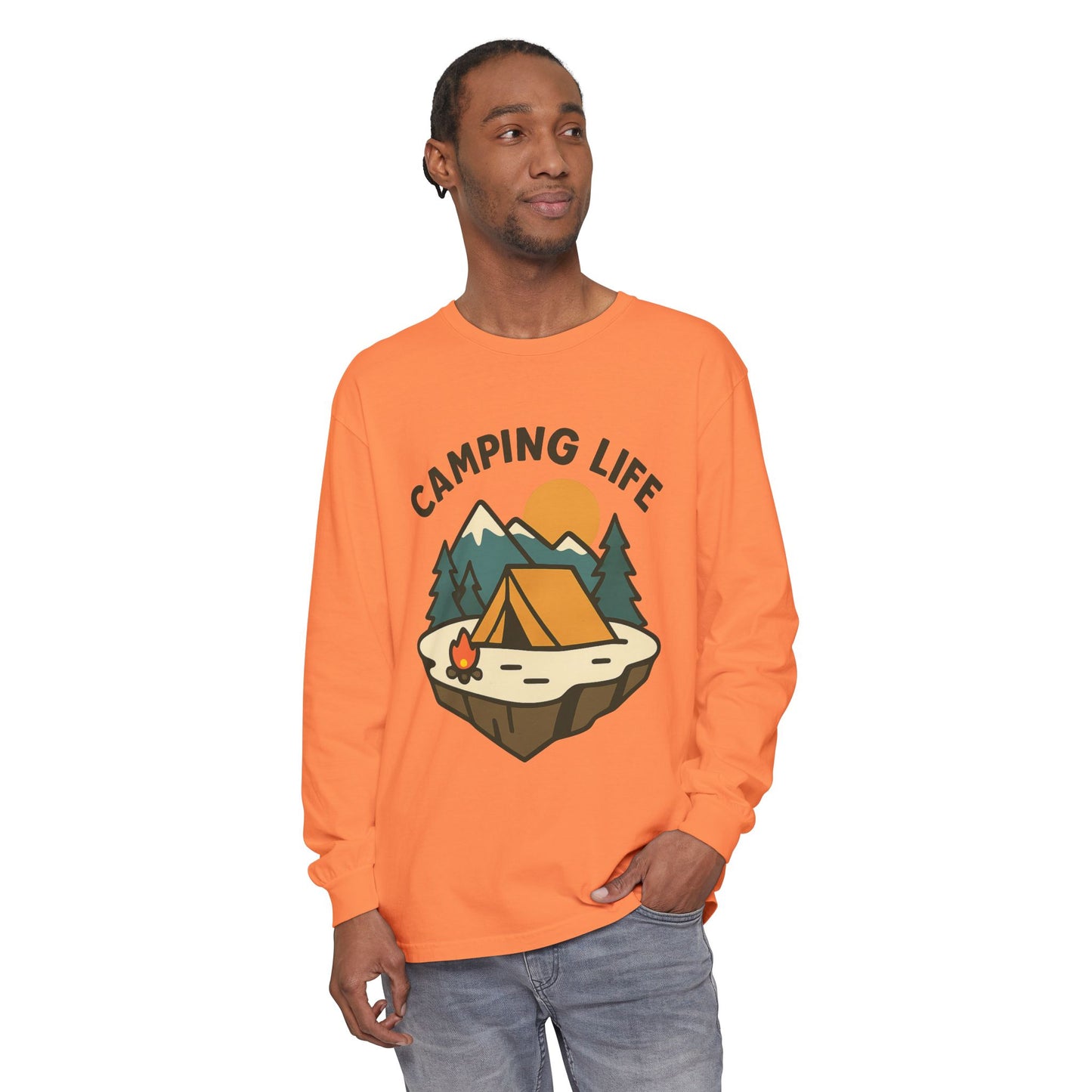 Camping Life Long Sleeve T-Shirt, Unisex Outdoor Tee, Adventure Apparel, Gift for Campers, Nature Lover Clothing