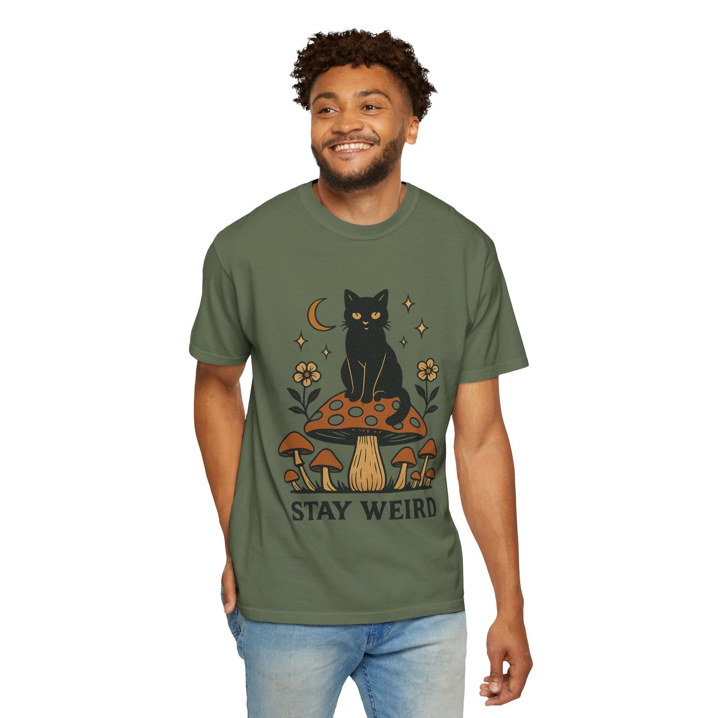 Stay Weird Cat T-Shirt | Unisex Vintage Graphic Tee | Boho Aesthetic Apparel | Unique Cat Lover Gift