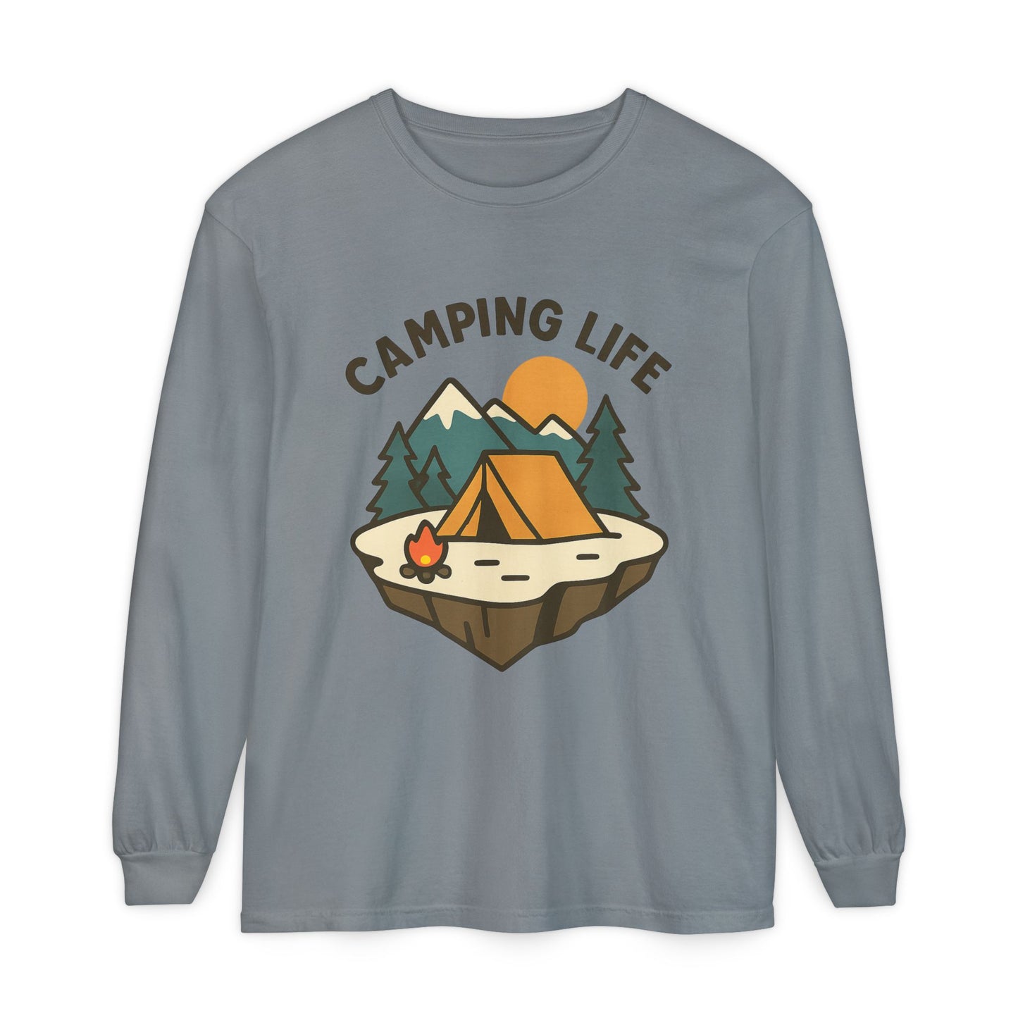 Camping Life Long Sleeve T-Shirt, Unisex Outdoor Tee, Adventure Apparel, Gift for Campers, Nature Lover Clothing