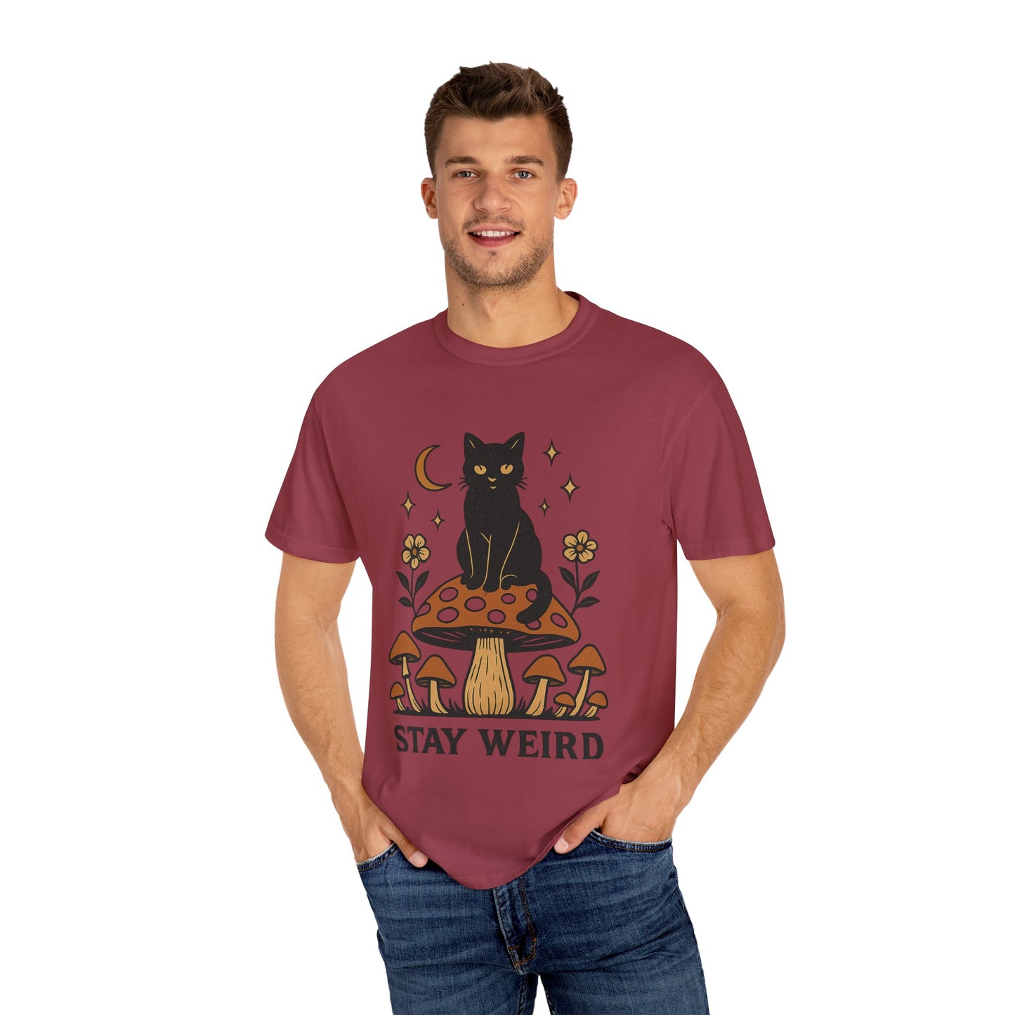 Stay Weird Cat T-Shirt | Unisex Vintage Graphic Tee | Boho Aesthetic Apparel | Unique Cat Lover Gift