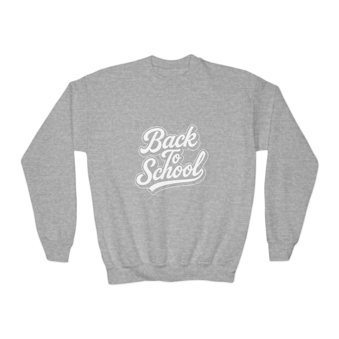 Youth Back to School Crewneck Sweatshirt – Cozy Fall Student Pullover, Fun Kids Fashion, Perfect for School Events & Birthday Gifts