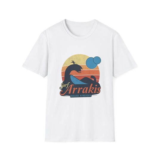Surf Arrakis Unisex Softstyle T-Shirt, Beachwear, Summer Fashion, Gift for Surfers, Casual Streetwear, Vacation Tee
