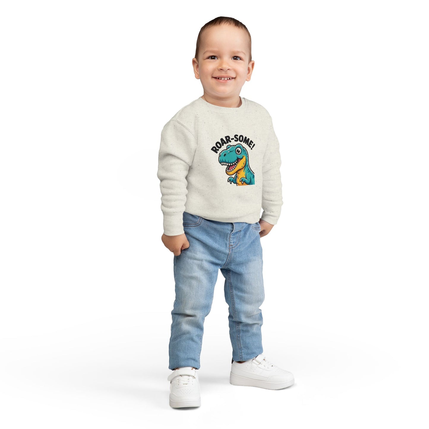 Roar-Some Toddler Dinosaur Sweatshirt | Cute Kids Dino Pullover | Fun Birthday, Playtime & Holiday Gift Apparel