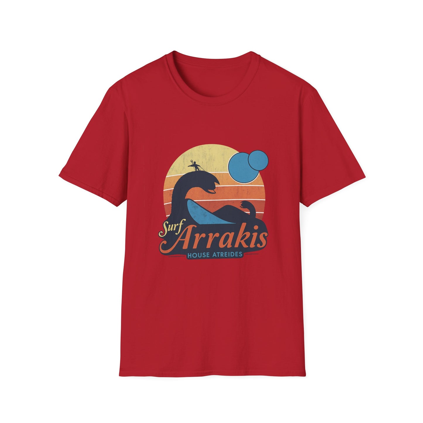 Surf Arrakis Unisex Softstyle T-Shirt, Beachwear, Summer Fashion, Gift for Surfers, Casual Streetwear, Vacation Tee