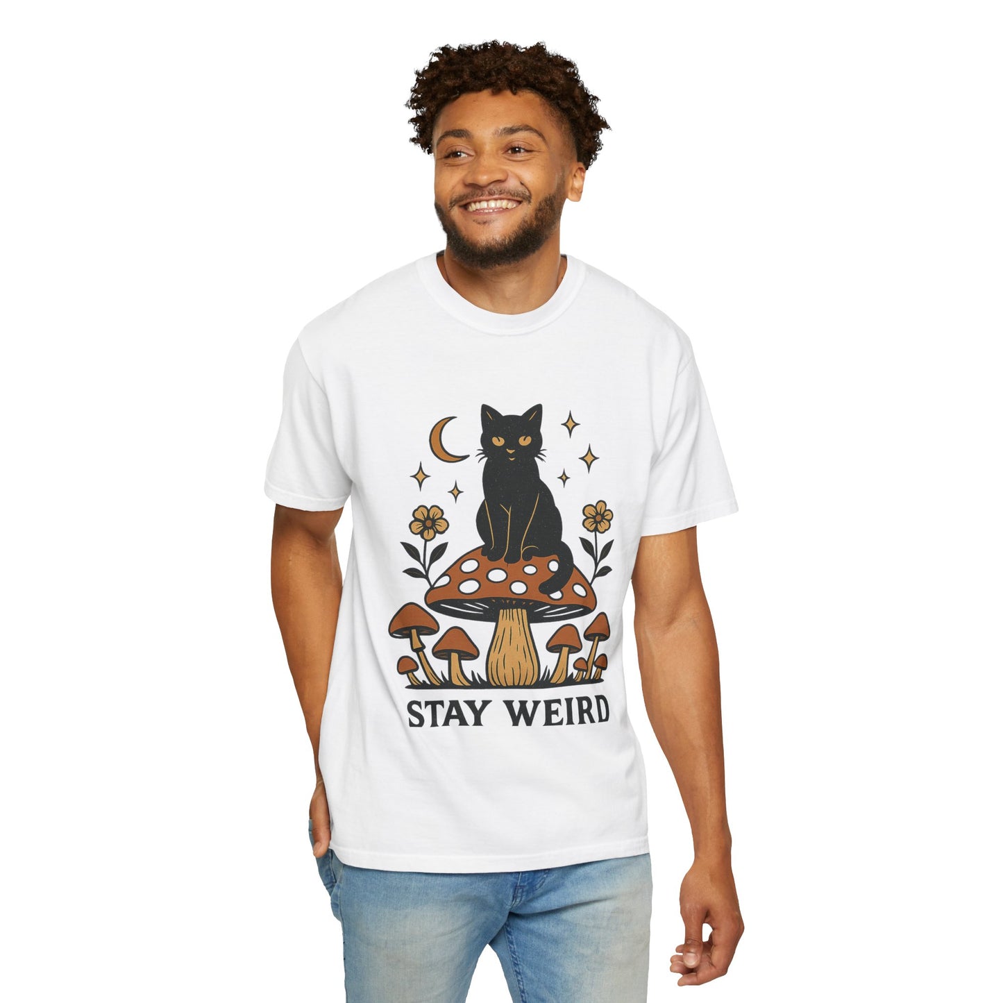Stay Weird Cat T-Shirt | Unisex Vintage Graphic Tee | Boho Aesthetic Apparel | Unique Cat Lover Gift