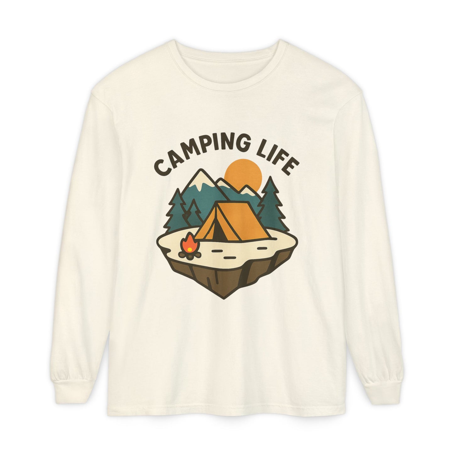 Camping Life Long Sleeve T-Shirt, Unisex Outdoor Tee, Adventure Apparel, Gift for Campers, Nature Lover Clothing