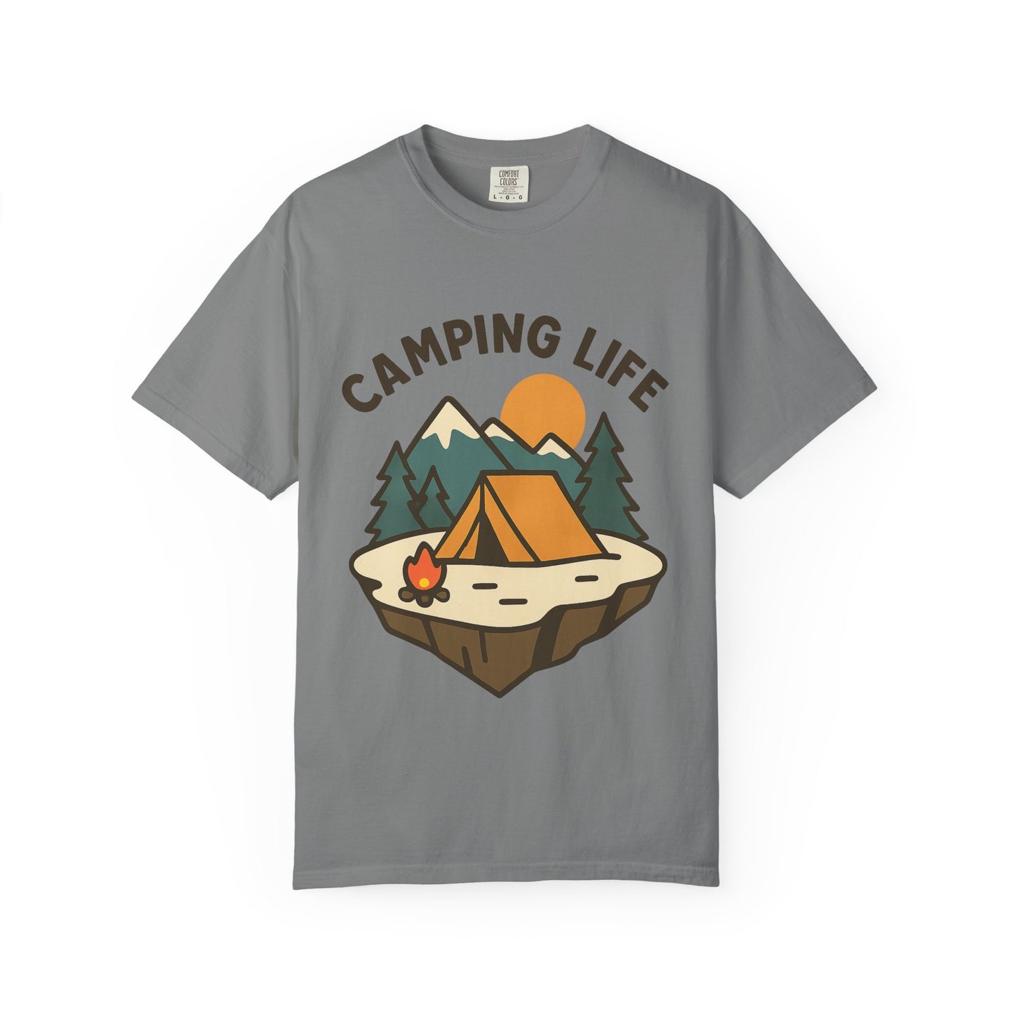 Camping Life Unisex Garment-Dyed T-shirt, Outdoor Tee, Nature Lovers Shirt, Adventure Apparel, Gift for Campers, Summer Fun Top