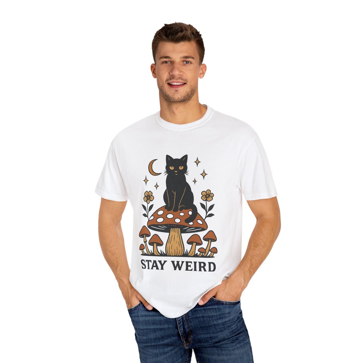Stay Weird Cat T-Shirt | Unisex Vintage Graphic Tee | Boho Aesthetic Apparel | Unique Cat Lover Gift