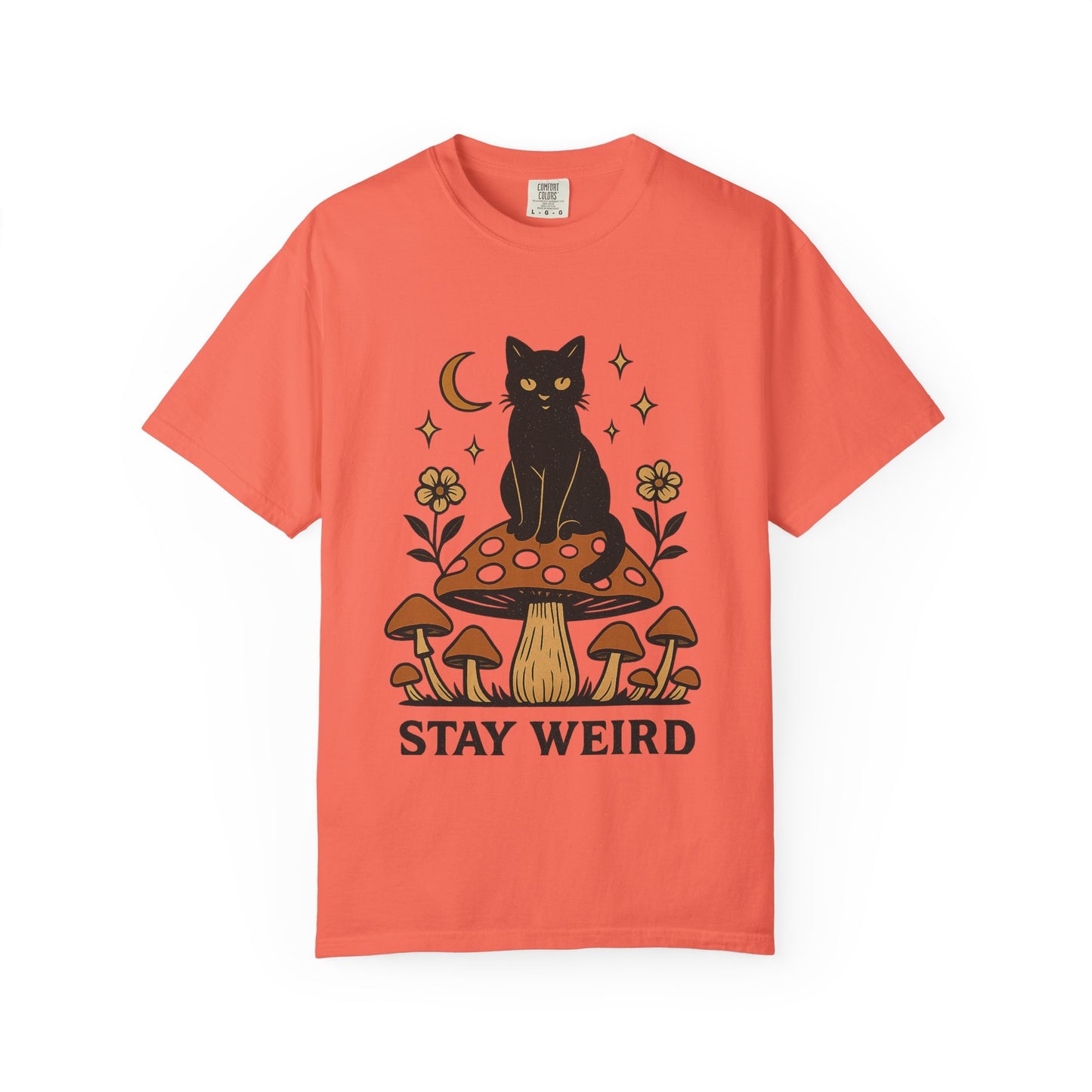 Stay Weird Cat T-Shirt | Unisex Vintage Graphic Tee | Boho Aesthetic Apparel | Unique Cat Lover Gift