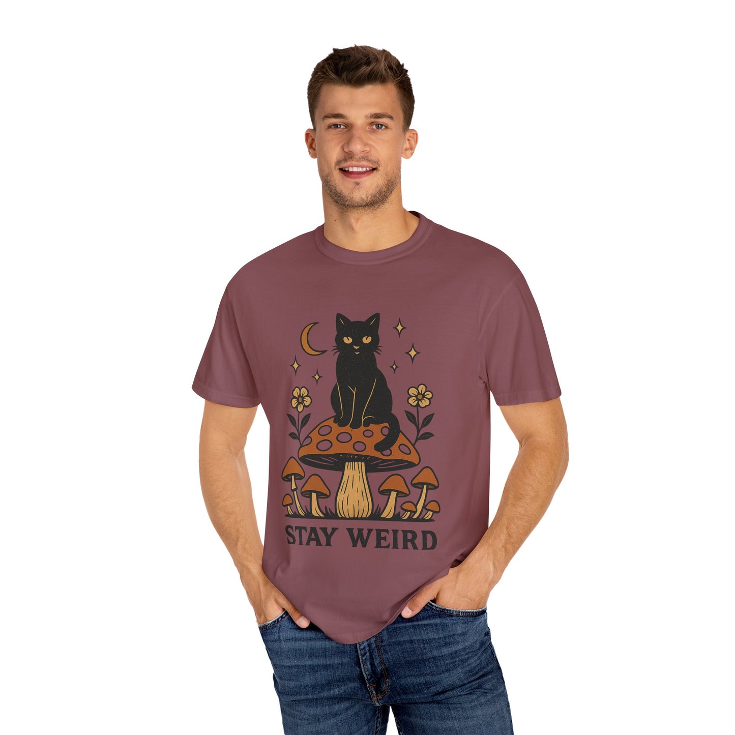 Stay Weird Cat T-Shirt | Unisex Vintage Graphic Tee | Boho Aesthetic Apparel | Unique Cat Lover Gift
