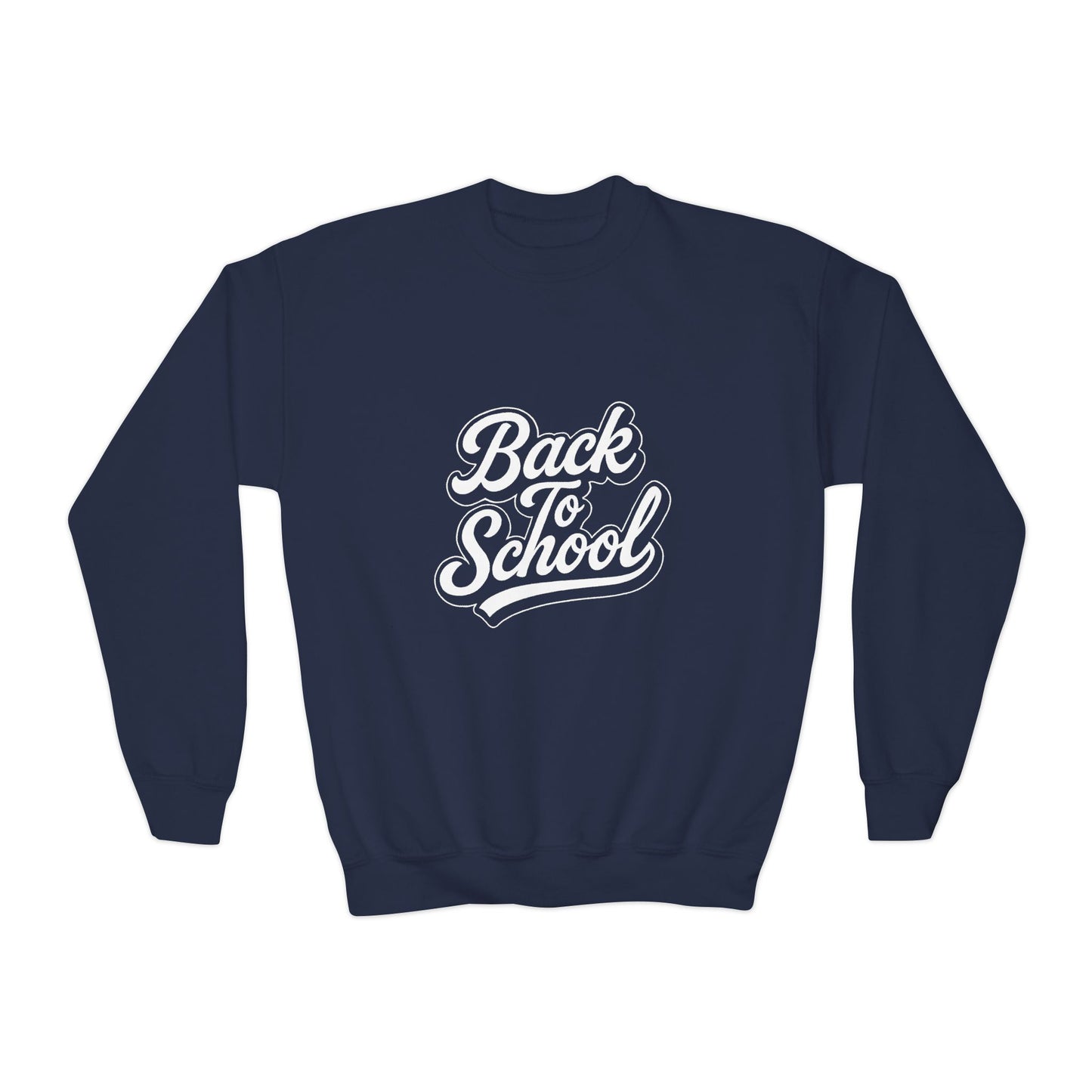 Youth Back to School Crewneck Sweatshirt – Cozy Fall Student Pullover, Fun Kids Fashion, Perfect for School Events & Birthday Gifts