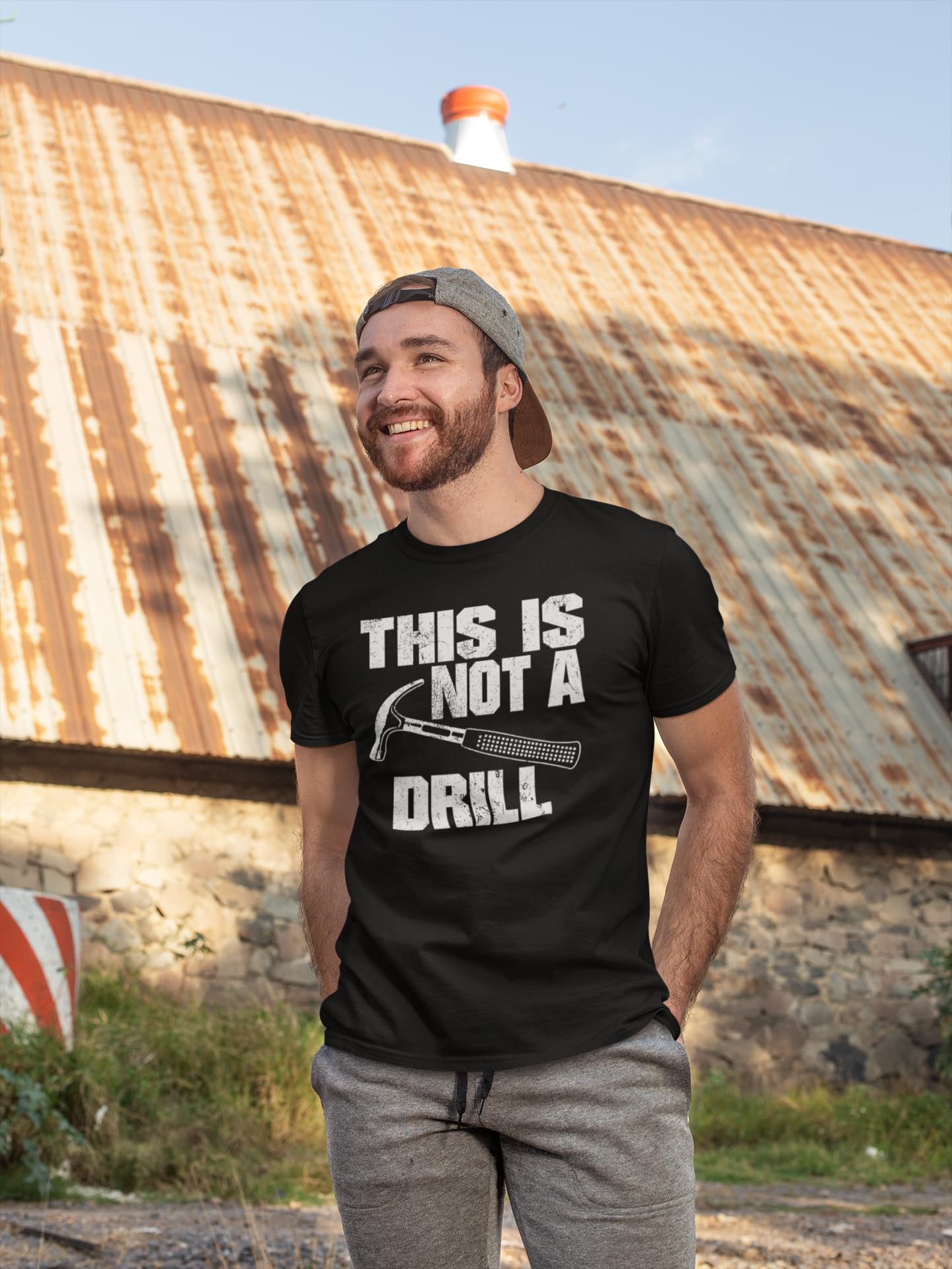 This is Not a Drill Mens T Shirts, Joke Humor Graphic Tee Shirts, Mens Dad Grandpa Shirt Blue Heather XX-Large