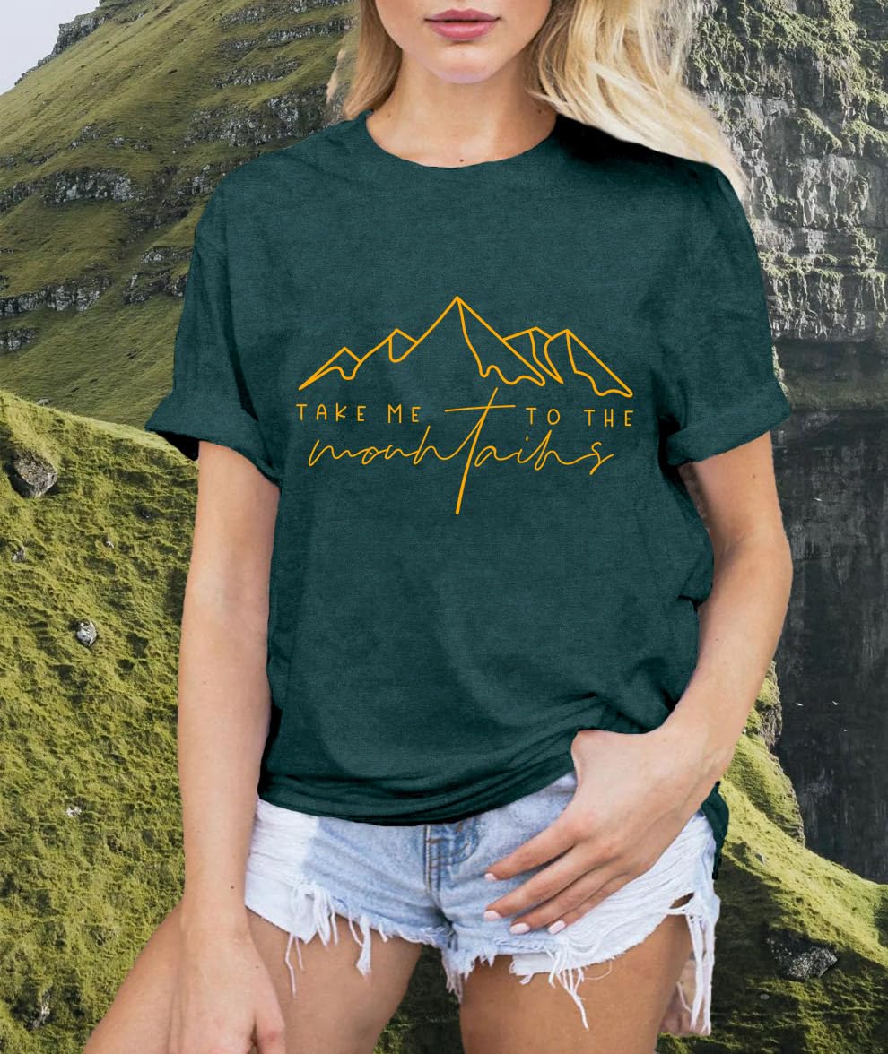 LBP Hiking Shirt for Women Nature Mountain T-Shirt Adventure Camping Tees Wild Outdoor Hike Tops Green