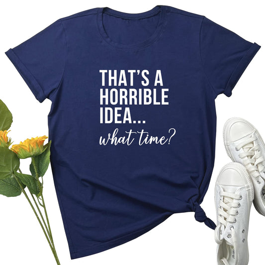 YITAN Women Graphic Tees Cute Clothes Navy Small
