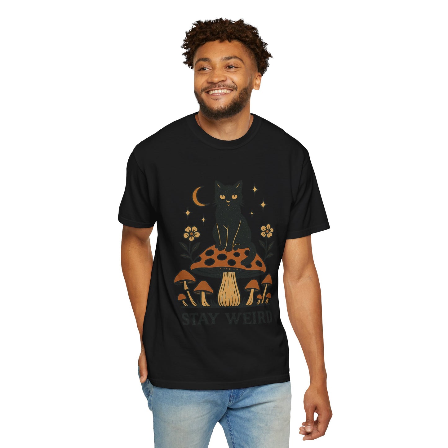 Stay Weird Cat T-Shirt | Unisex Vintage Graphic Tee | Boho Aesthetic Apparel | Unique Cat Lover Gift