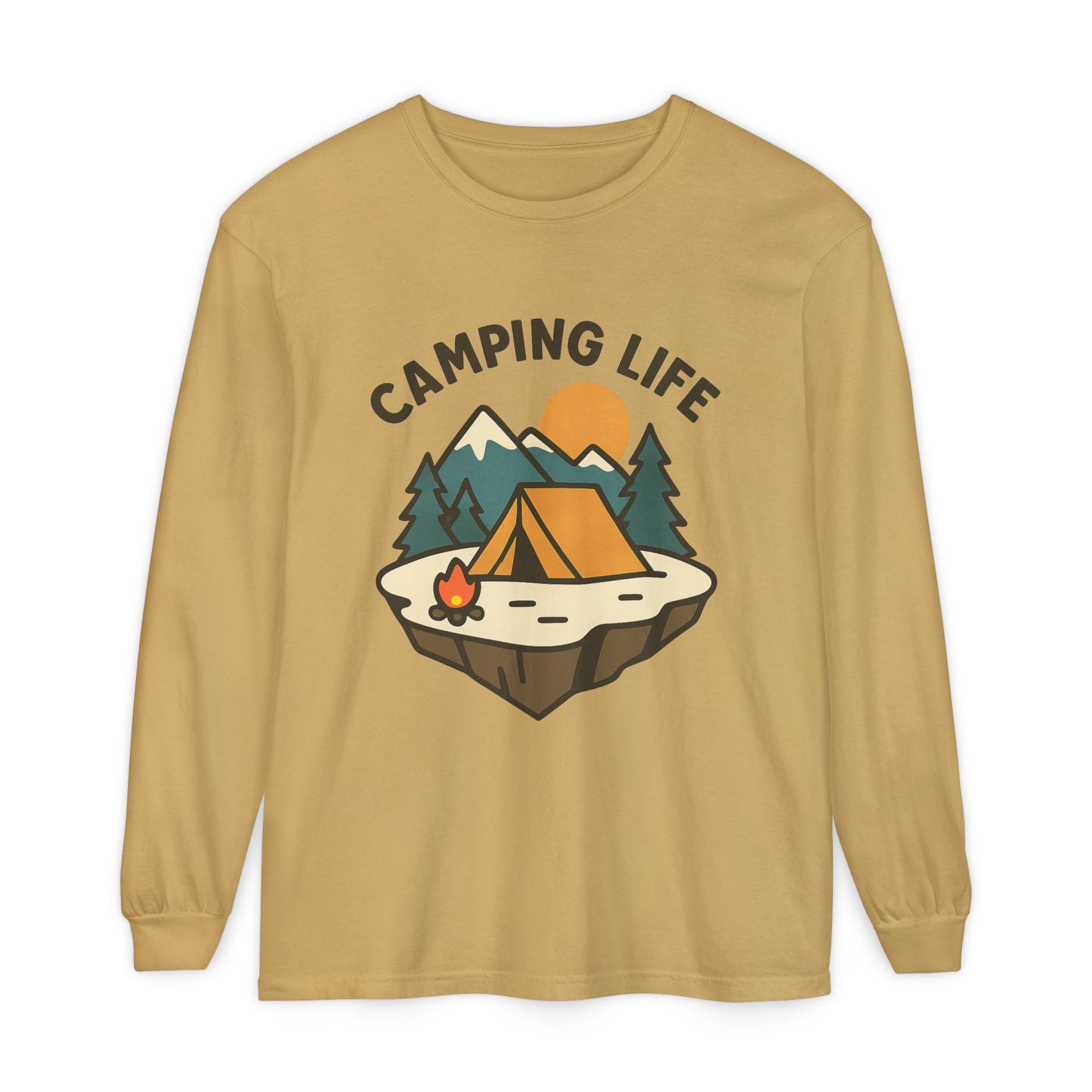 Camping Life Long Sleeve T-Shirt, Unisex Outdoor Tee, Adventure Apparel, Gift for Campers, Nature Lover Clothing