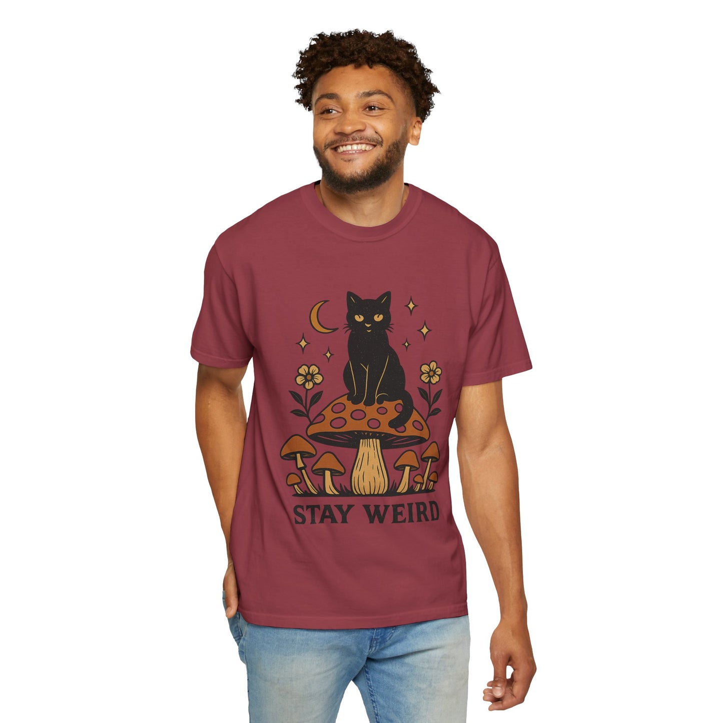 Stay Weird Cat T-Shirt | Unisex Vintage Graphic Tee | Boho Aesthetic Apparel | Unique Cat Lover Gift