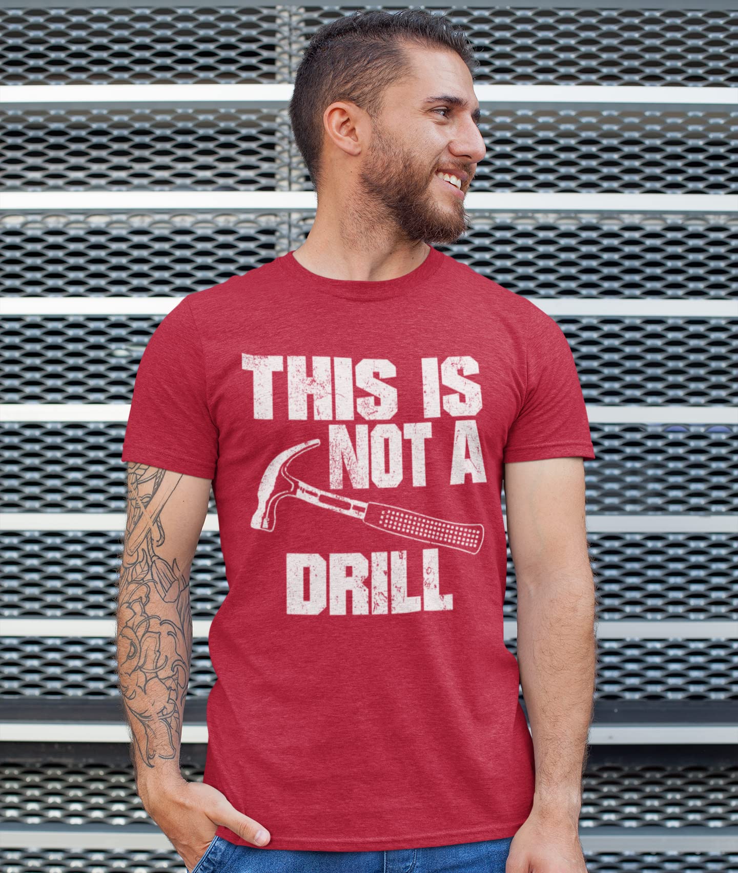This is Not a Drill Mens T Shirts, Joke Humor Graphic Tee Shirts, Mens Dad Grandpa Shirt Blue Heather XX-Large