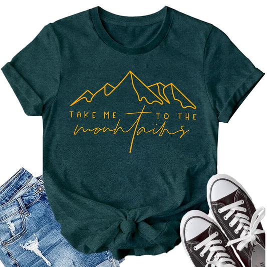 LBP Hiking Shirt for Women Nature Mountain T-Shirt Adventure Camping Tees Wild Outdoor Hike Tops Green