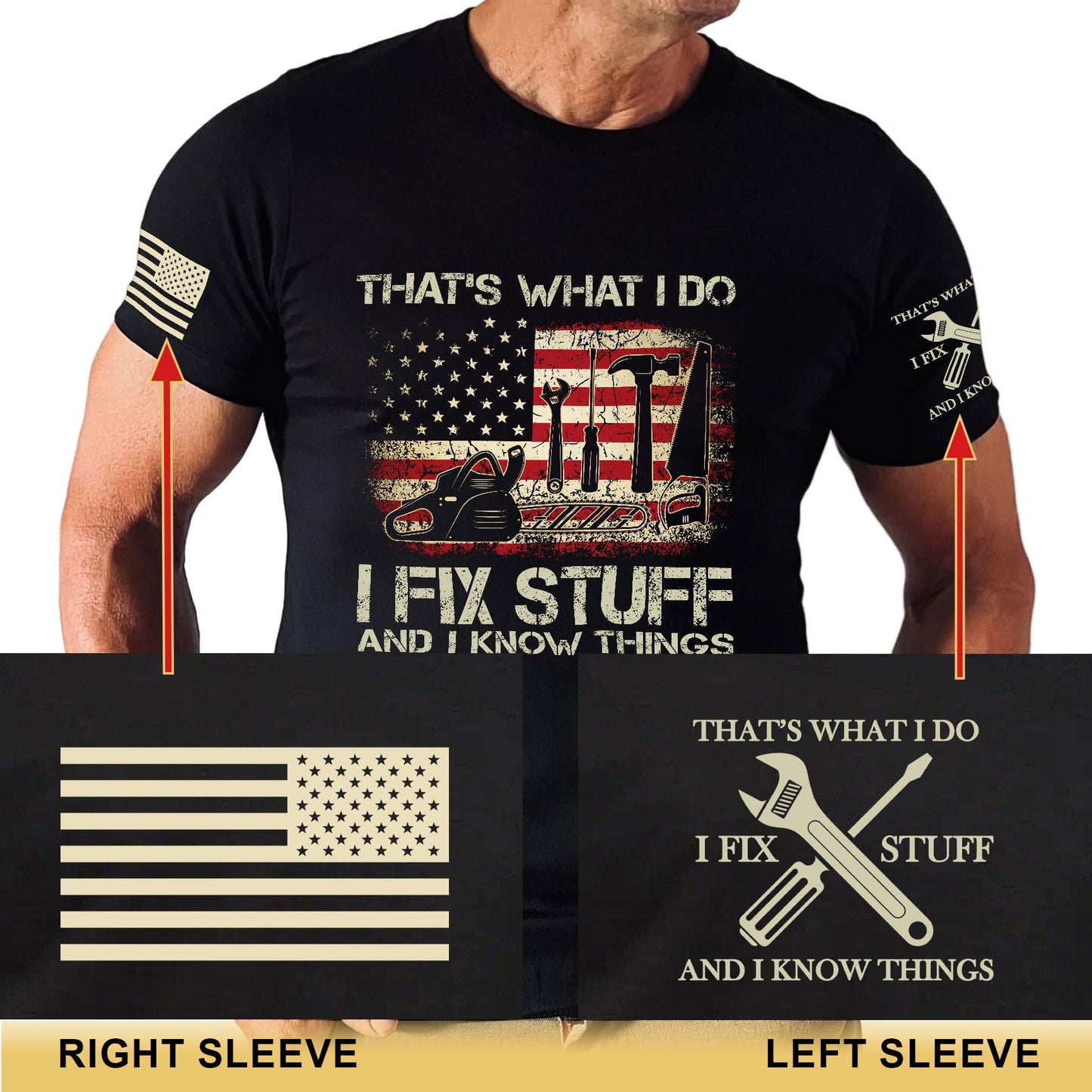 I Fix Stuff and Know Things Tshirt for Men, Men Stuff, That's What I Do I Fix Stuff and I Know Things (Black-L)