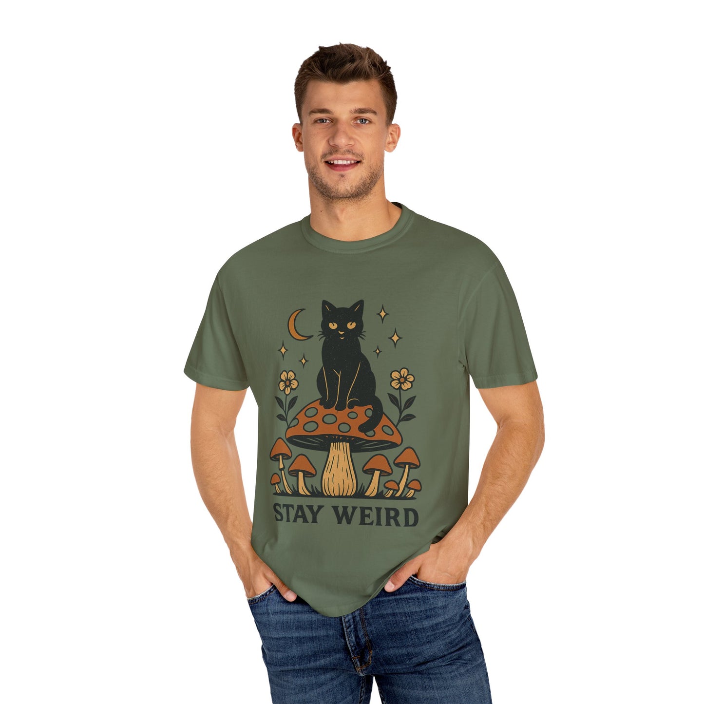 Stay Weird Cat T-Shirt | Unisex Vintage Graphic Tee | Boho Aesthetic Apparel | Unique Cat Lover Gift