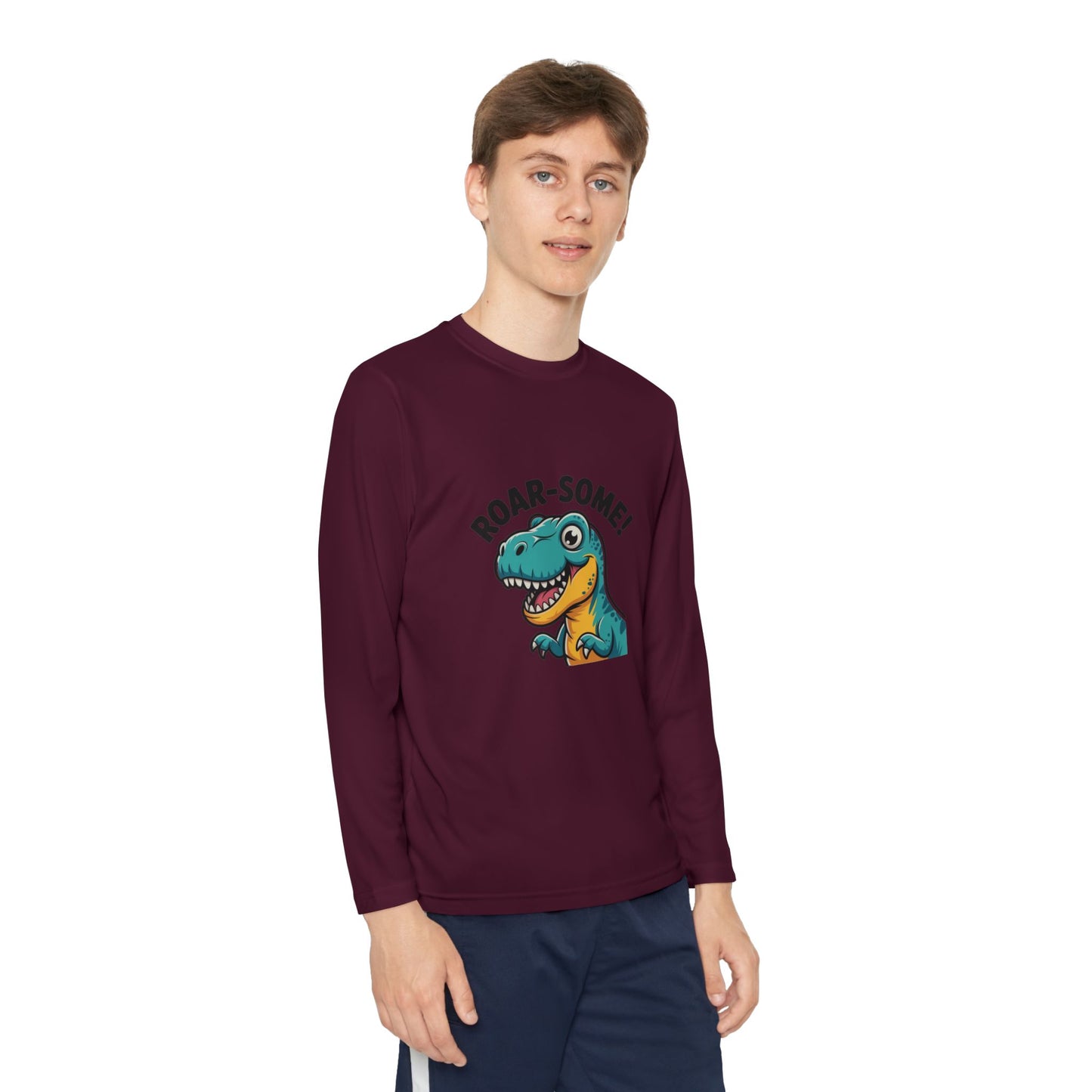 Youth Dinosaur Long Sleeve T-Shirt | Funny Kids Dino Tee | Playful Birthday & Holiday Gift Apparel