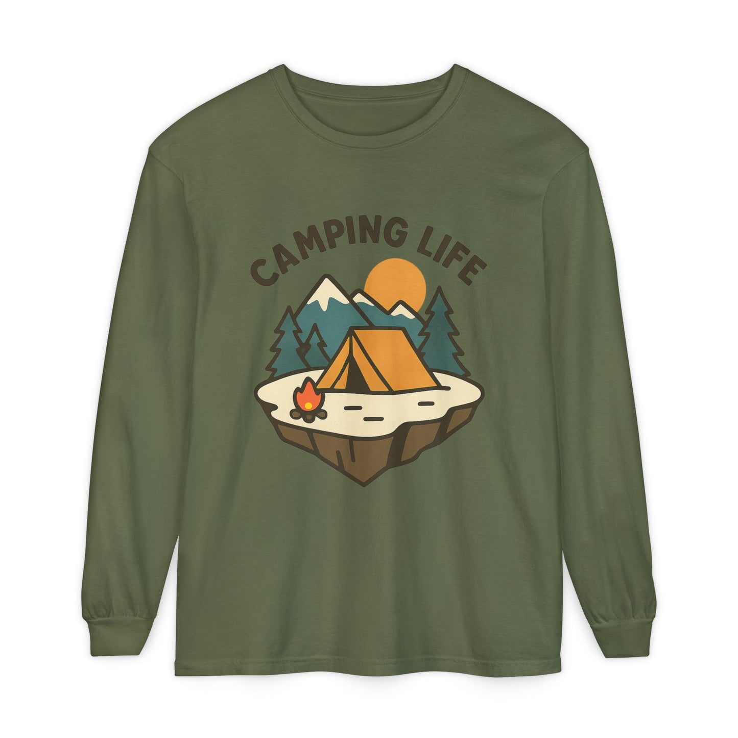 Camping Life Long Sleeve T-Shirt, Unisex Outdoor Tee, Adventure Apparel, Gift for Campers, Nature Lover Clothing