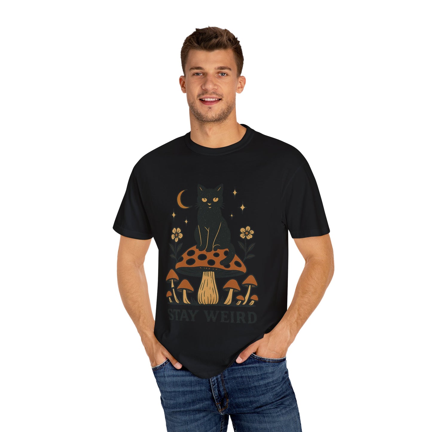 Stay Weird Cat T-Shirt | Unisex Vintage Graphic Tee | Boho Aesthetic Apparel | Unique Cat Lover Gift