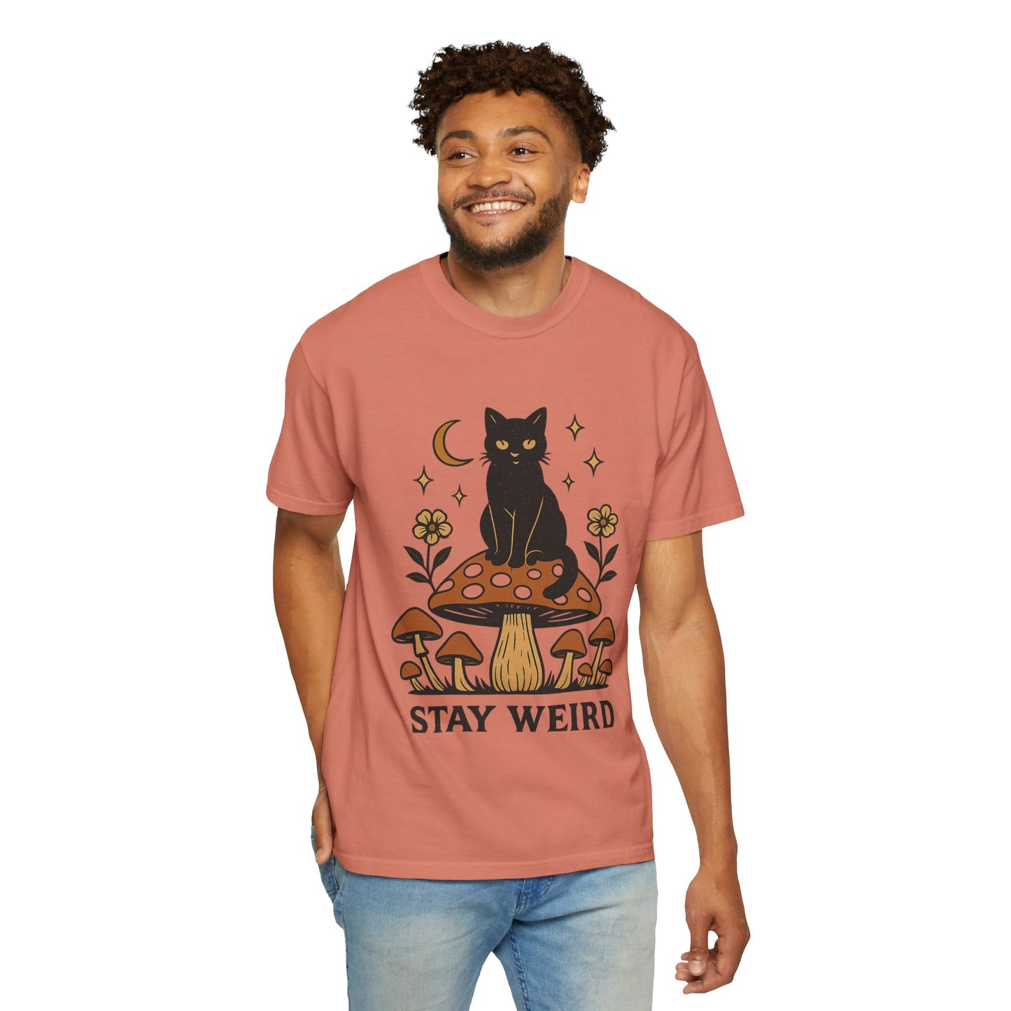Stay Weird Cat T-Shirt | Unisex Vintage Graphic Tee | Boho Aesthetic Apparel | Unique Cat Lover Gift