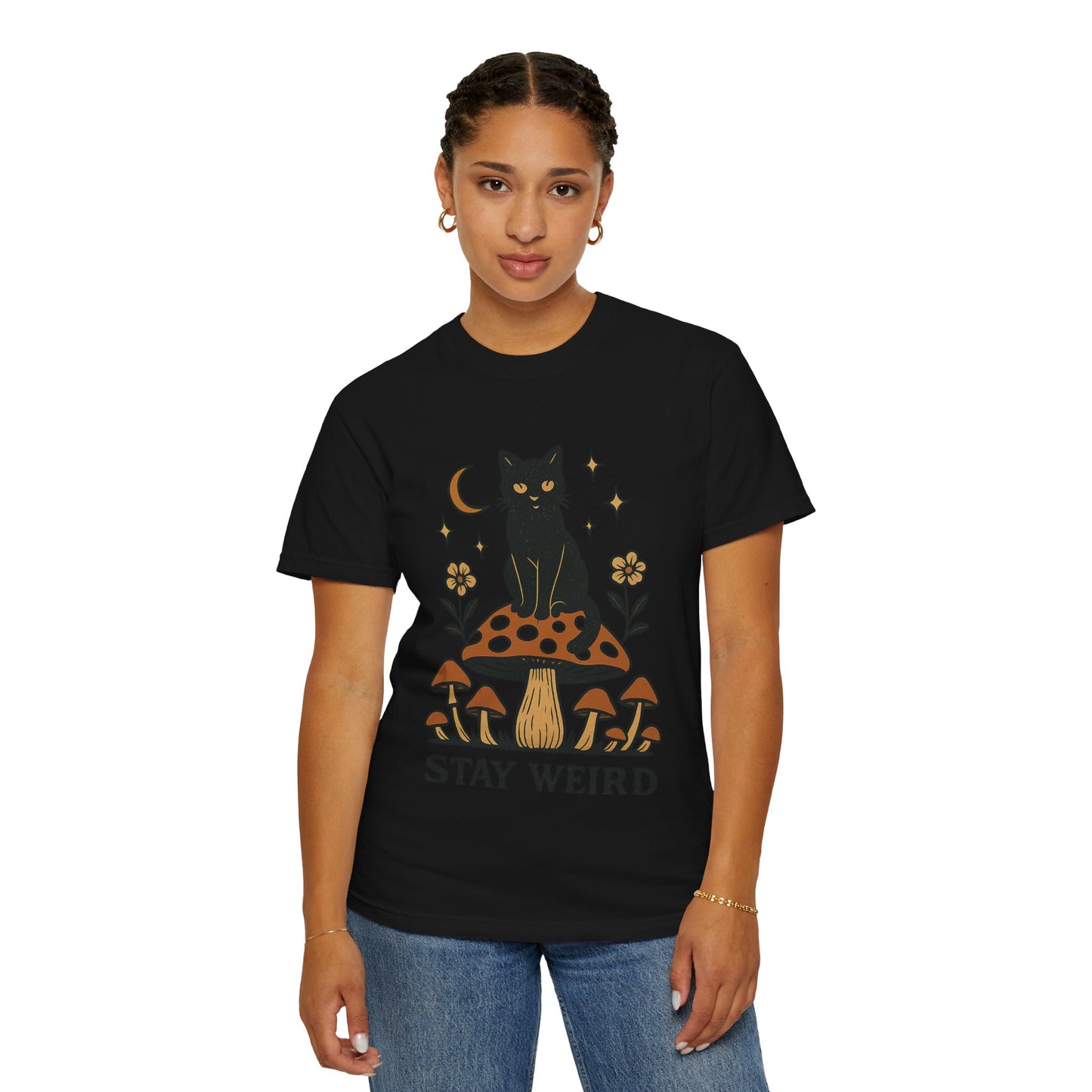 Stay Weird Cat T-Shirt | Unisex Vintage Graphic Tee | Boho Aesthetic Apparel | Unique Cat Lover Gift