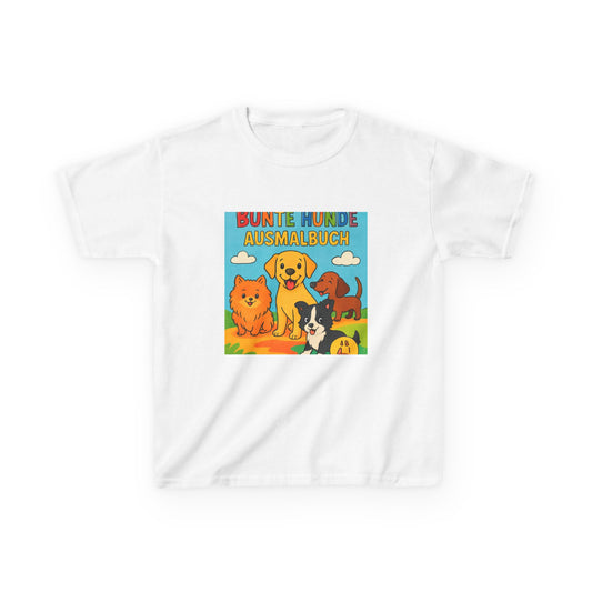 Colorful Dog Theme Kids Tee, Animal Lover T-Shirt, Gift for Dog Lovers, Birthday Gift for Kids, Fun Playtime Shirt
