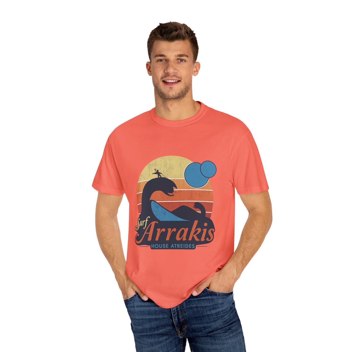 Surf Arrakis Unisex Garment-Dyed T-Shirt, Beach Tee, Summer Shirt, Gift for Surfers, Retro Style T-Shirt