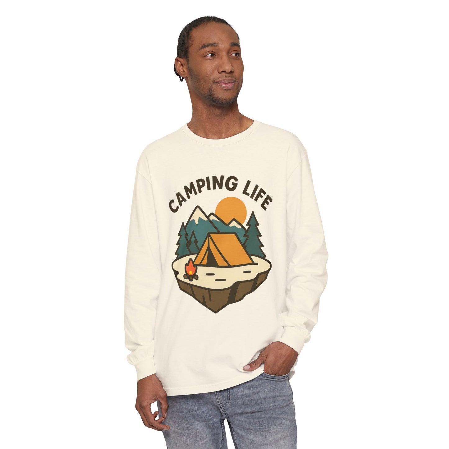 Camping Life Long Sleeve T-Shirt, Unisex Outdoor Tee, Adventure Apparel, Gift for Campers, Nature Lover Clothing