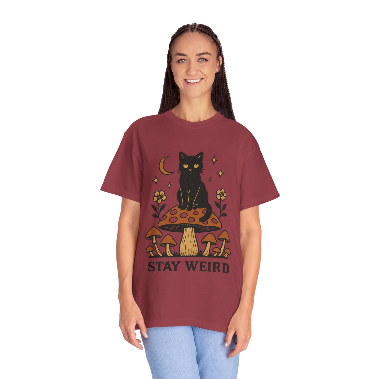 Stay Weird Cat T-Shirt | Unisex Vintage Graphic Tee | Boho Aesthetic Apparel | Unique Cat Lover Gift